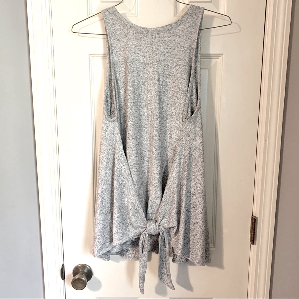Lou & Grey Tie Front Tank in Heather Gray (NWT)